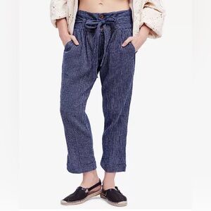 Free People Rumors Yarn-Dye Harem Pants Navy Blue Women’s‎ Size 0